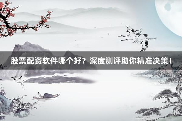 股票配资软件哪个好?深度测评助你精准决策!